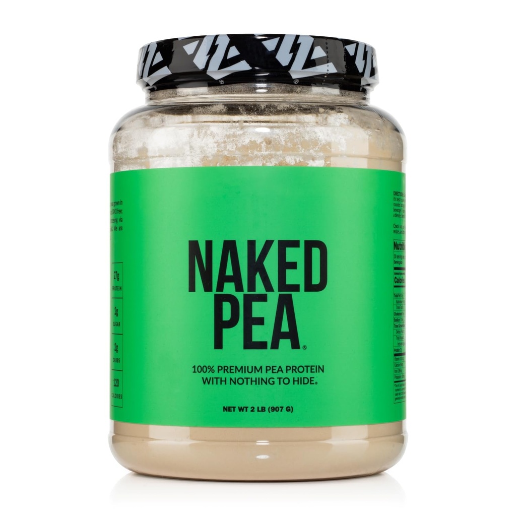 NAKED Pea - 2LB 100% Pea Protein Powder from North American Farms - Unflavared Vegan Pea Protein Isolate - Plant Protein Powder, Easy to Digest - 30 Servings
