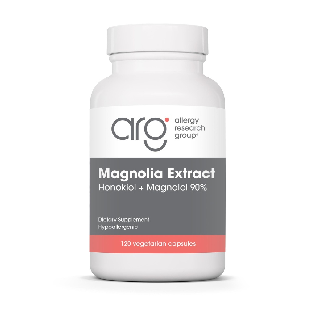 Allergy Research Group Magnolia Extract - Delivers 200 mg Magnolia Bark with 90 Percent Honokiol & Magnolol - Supports Stress Balance, Calm & Restfulness - 120 Servings - 120 Capsules