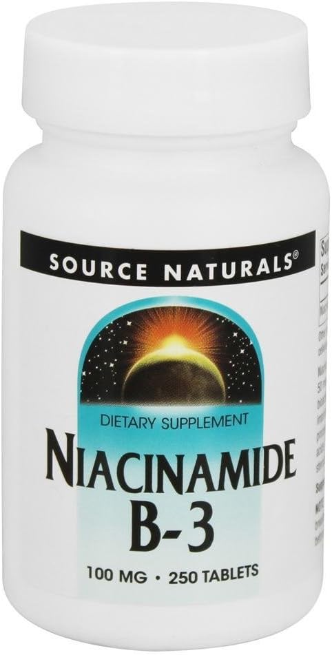 Źródło Naturals Niacinamide B-3 100mg Metabolic Support - 250 tabletek