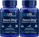 Life Extension Neuro- Mag 150 Kapsułki wegetariańskie (Opakowanie po 2), Magnezu L- Threonian, Suplement Magtein