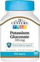 21 wiek, glukonian potasu, 595 mg, 110 tabletek