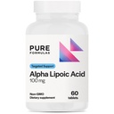 Purecompatias Alpha Lipoic Acid 100 mg ALA Supplement for Liver Support, Antioksydants, Nerve, & Cardioviral Health Acido Alfa Lipoico 100 mg Neuropathy Supplement Non-GMO 60 Tablets