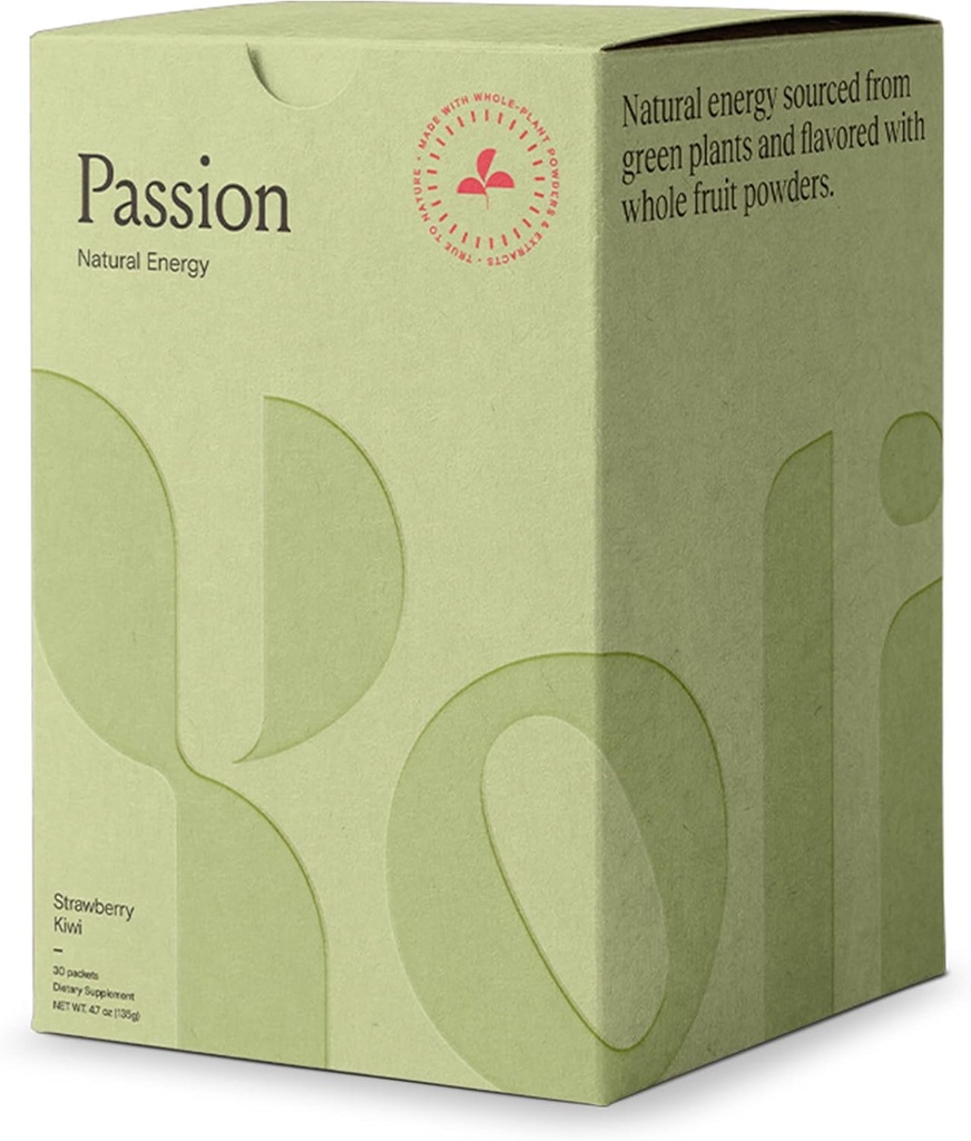 Yoli ® Passion Energy Drink Powder Mix - Natural Energy Drink Mix for Endurance and Stamina, 30 Pakiety - Truskawka Kiwi Flavor