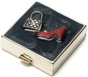 9311 Kwadrat Mały Pil Box Organizator Black Red Gold Kobiety Travel Case Purse Pocket Pocket Container Daily Portable Medicine Vitamina Box Suplement Medyczny Mini Storage