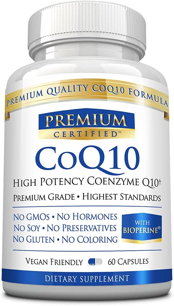 CoQ10 - Koenzym Q10 300mg z MCT Oil i Piperine - Szybka absorpcja - Wzmacnianie poziomu przeciwutleniaczy, Poprawianie energii, Wsparcie Cardio i płodności - 60 Kapsułki - Vegan Friendly