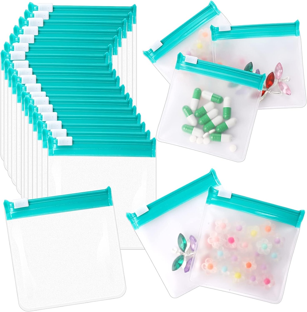 24 szt. Pakiety na pióro Pigułki Pouch Torby wielokrotnego użytku Zippert Medicine Bag Set samouszczelnianie jasne tworzyw sztucznych Organizator medycyny ze Slide Lock od poniedziałku do niedzieli Pigułki worki na pigułki Małe przedmioty przechowywania