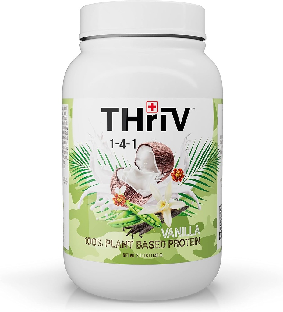Thriv THriV Nutrition - Organic Plant Based Protein Powder, Chocolate or Vanilla, Vegan, Gluten- Free, Non-GMO, Dairy Free, (2.5lb / 1,140g) Powder (Vanilla)