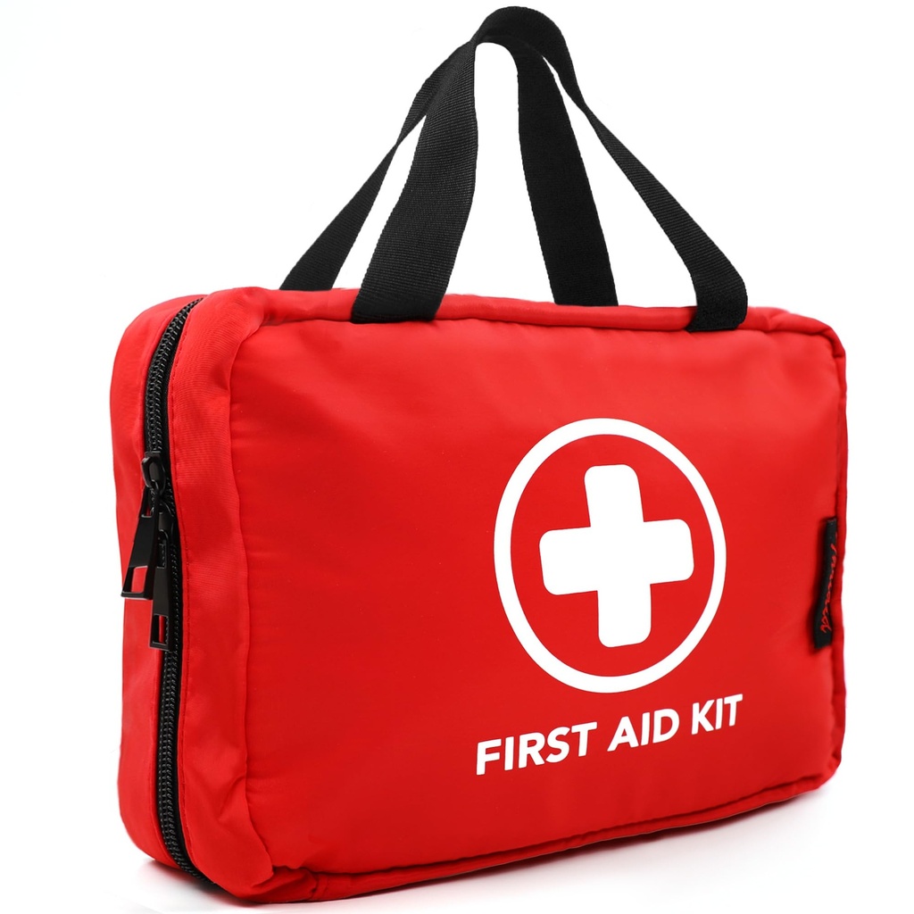330 Piece First Aid Kit, Premium Waterproof Compact Trauma Zestawy medyczne na wszelkie wypadki, Idealny do domu, Biuro, Samochód, Podróże, Na zewnątrz, Kemping, Turystyka, Łodzie (Czerwony)