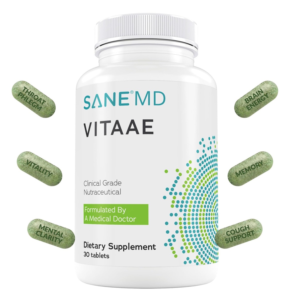 SANE MD Vitaae - Throat Phlegm, Coughing, and Brain Support - Citicoline Supplements for Euchery, Throat, and Brain Health