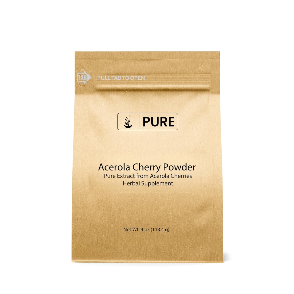 Czyste składniki oryginalne Acerola Cherry Powder 4oz Non-GMO, Gluten Free, Ekologiczne opakowania