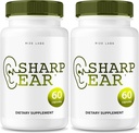 Rize laboratoria Sharp Kapsułki ucha, Sharp Pigułki ucha do jasnego słuchu, Sharp Suplement ucha do przywracania zdrowia słuchu, Sharp Ear Advanced Formuła maksymalna moc (120 Kapsułki) (Opakowanie 2)