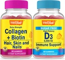 WellYeah Collagen + Biotin + witamina D3 5000 IU bez cukru, Gummies Bundle - Great Desting, Suplement witaminy, Gluten Free, GMO Free, Gummy do żucia