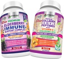 ŚWIEŻE ZDROWIE Elderberry immunologiczne Wsparcie i multi Kolagen Peptydy - Bundle