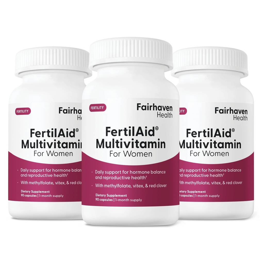 Fairhaven Health FertilAid dla kobiet 124; Prenatalne suplementy witaminy płodności dla kobiet 124; Poczęcie dla niej z Vitex i Folate 124; Wsparcie Regularność cyklu i Ovulacja * 124; 270 Kapsułki