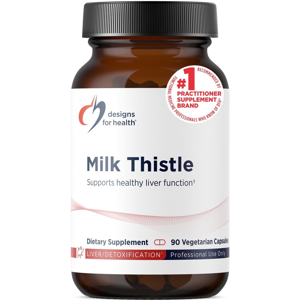 Designs for Health Milk Thistle Extract - Wysoko znormalizowany do 80% Silymarin from Milk Tistle Seed - Liver + Detox Supplement with Sunflower Lecithin to Improve Absorption (90 kapsułki)