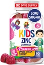 Gumki cynku dla dzieci - Gummy do żucia Cynk suplement dla dzieci wsparcia immunologicznego - Niski cukier Naturalny przeciwutleniacz nieGMO Witaminy Chewables dla Toddlers & Teens - 90 Gummies