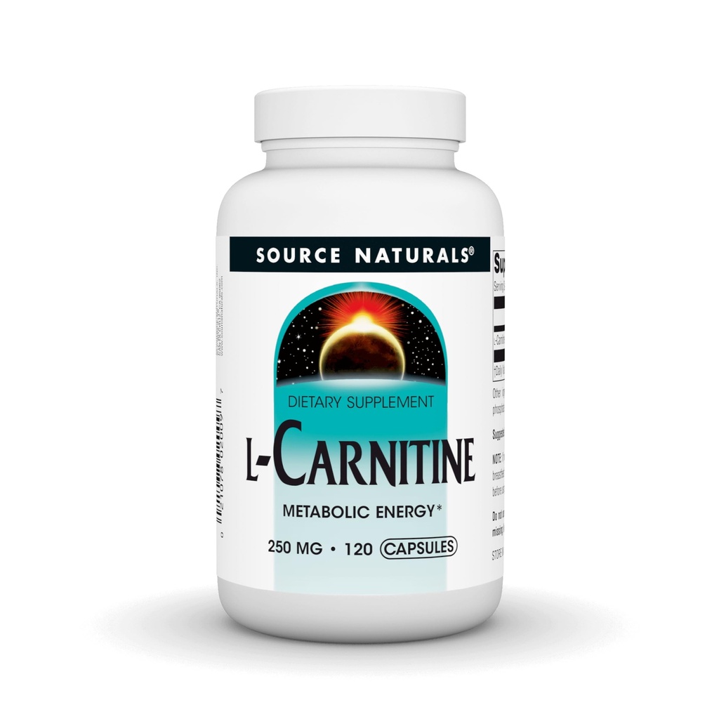 Źródło Naturals L- Carnitine, Metabolic Energy *, 250mg - 120 kapsułki