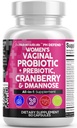Probiotyki waginalne czyste Nutraceuticals dla kobiet z żurawiną, D- Mannoza, Prebiotyki, pH Wsparcie równowagi, Zdrowie kobiece, Trakt moczowy Cleanse - Kapsułka Alternatywna dla Gummies - 60 Count