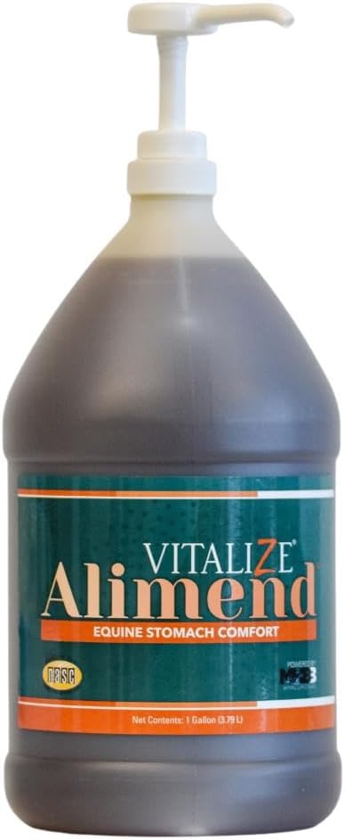 Vitalize Alimend - Horse Gastric & Equine Ulcer Support Solution, Probiotyka i suplementy diety Alternatywne, Koń Weight Gain Supplement, 128 Fluid Ounce (3785ml)