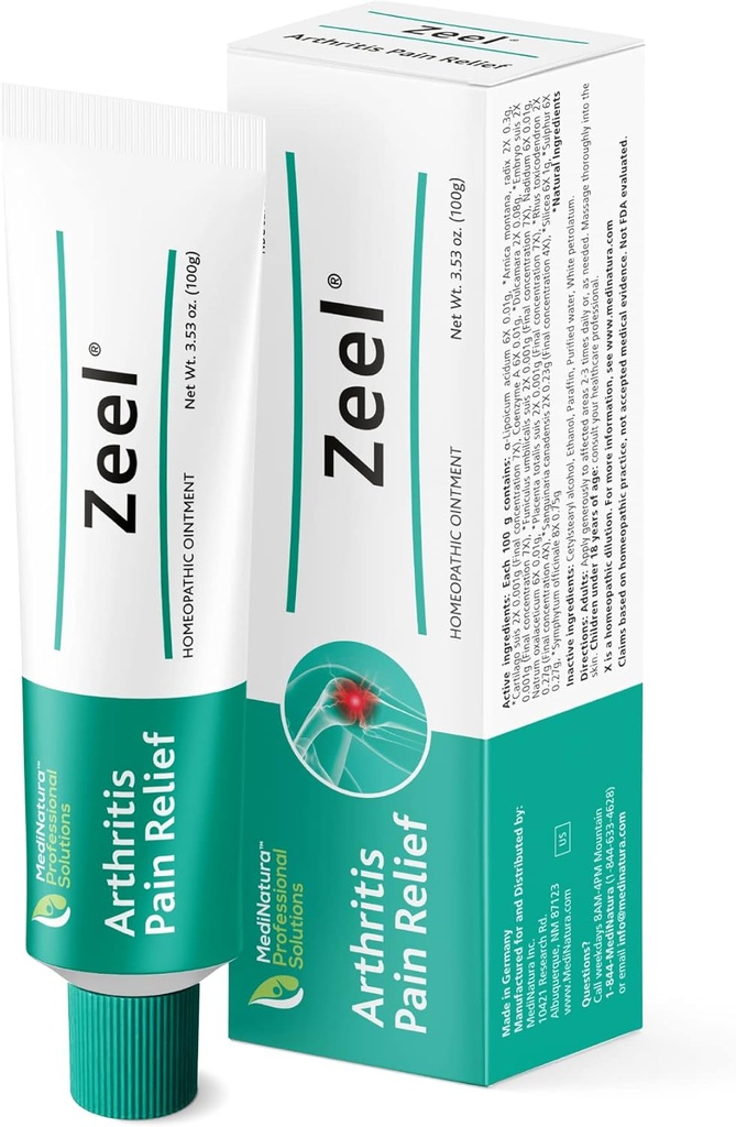 MediNatura Zeel Maintment for Joint Stiffness - Arnica + 14 Active Ingredients - Made in Germany - 3.53 oz