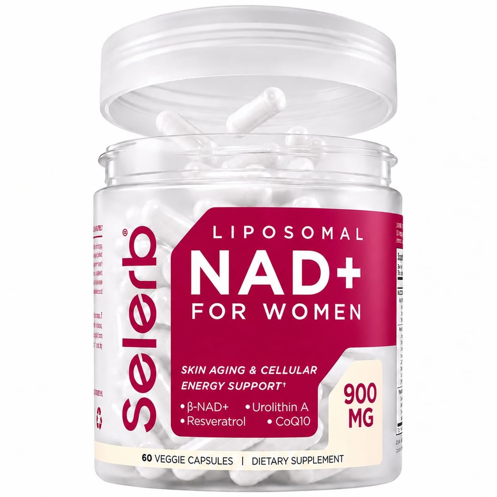 NAD + Suplement dla kobiet - NMN Alternatywne z β- NAD +, Trans- Resveratrol, CoQ10, D- Ribose - Promotes Odnowa komórkowa, Energia i Promieniowy Zdrowie skóry - 60 Kapsułki Zaawansowane