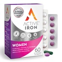 Active Iron Supplement 25mg + Multivitamin dla kobiet - klinicznie udowodnione zwiększenie energii i zmniejszenie zmęczenia - Delikatne, Niestygnujące Żelazko + Multiwitamina Kobiet - 30 Kapsułki + 30 Tabletki