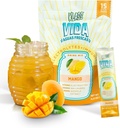 Hydration + Immunity Electrolyte Drink Mix - Mango Agua Fresca Flavor 124; Proszek bez cukru z Wellmune ®, Acerola, Woda kokosowa & Minerały 124; 15 Jednodobowych opakowań do stick, Natural Flavor