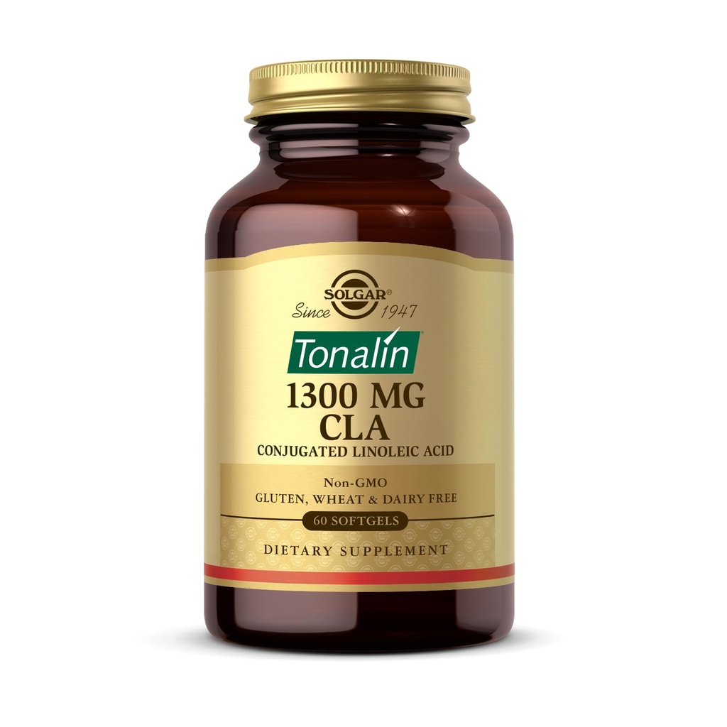 Solgar Tonalin CLA 1300 mg - 60 Softgels - Conjufared Linoleic Acid - Non-GMO, Gluten Free, Dairy Free - 60 Servings