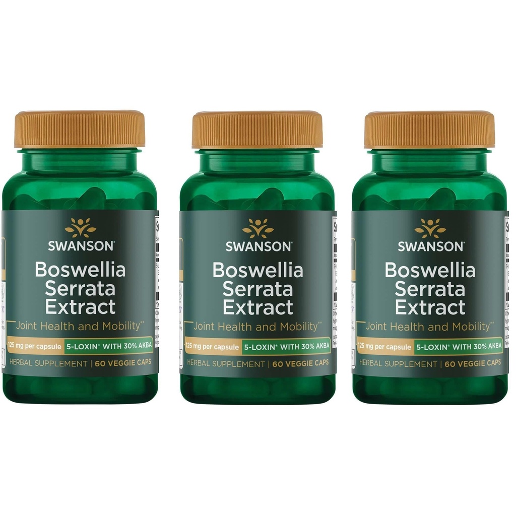Swanson Boswellia Serrata Extract 125 mg 60 Veg Caps (3 opakowania)