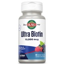 KAL Ultra Biotin 10000mcg ActivMelt, Suplement do włosów, Witamina B7 o dużej mocy dla zdrowych włosów, skóry, paznokci i wsparcia energetycznego, Wegetariański, Naturalny mieszany aromat Berry, 60 Serv, 60 Micro Tablets