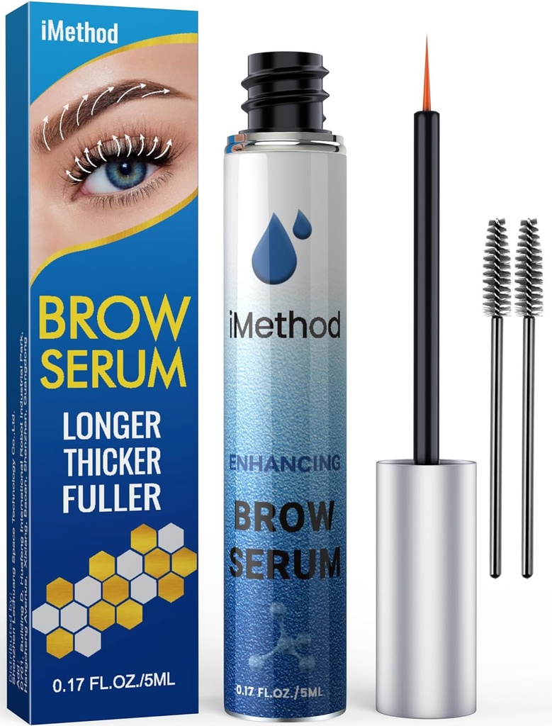 iMethod Eyebrow Growth Serum - Serum Eyebrow do wyrośnięcia brwi, grube brwi w 4 tygodnie, Boost brwi, Natural Eye Brow Enhancer 5ML, Clear