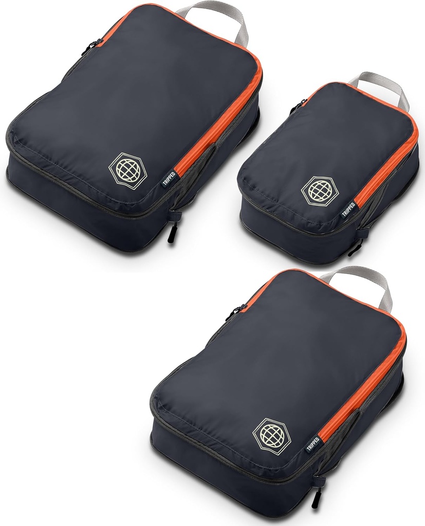 Kompresja Packing Cubes Set for Travel - Lekkie, Trwałe Ubrania Organizator do przewożenia - Na bagażu i walizki przez TRIPPED Travel Gear