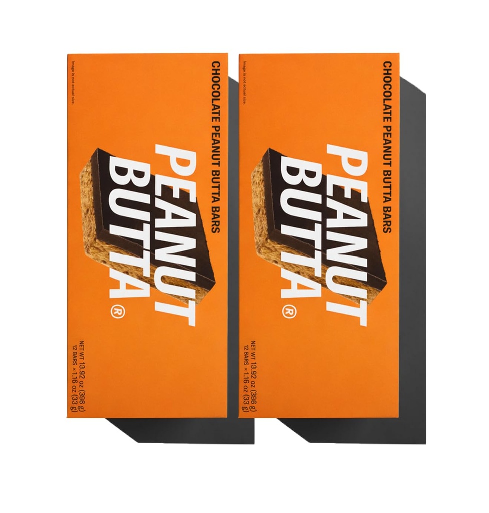 Miednicowe Place Peanut Butta Protein Bary czekolady, 1.16 Oz każdy, 2 opakowania (24 Place) 124; Made with Real Chocolate, 6g Białko roślin, 4g Fiber, Gluten Free, Plant- Based