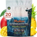 TruWild Motion All Natural Pre Workout proszek napój dla mężczyzn i kobiet bez dreszczy lub Crash, Cały roślina spożywcza oparta wegan, Organic z elektrolitami + BioPerine, 20 Słupki (Ananas Mango)