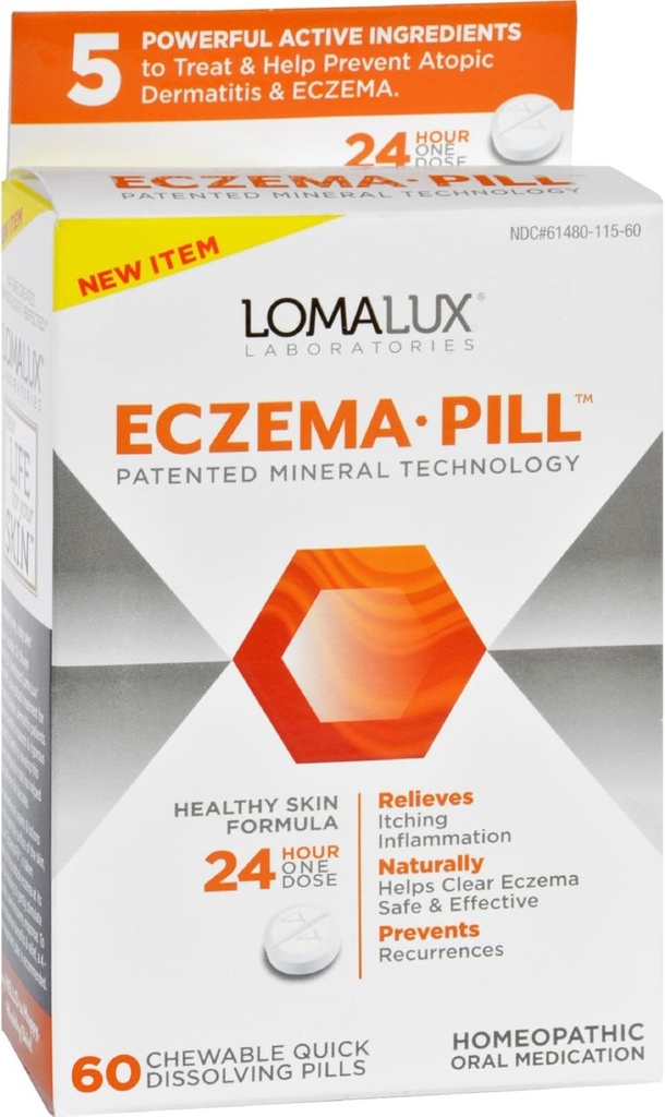 Loma Lux Laboratories Acne Eczema - Chewable - Szybkie rozpuszczanie - 60 Count