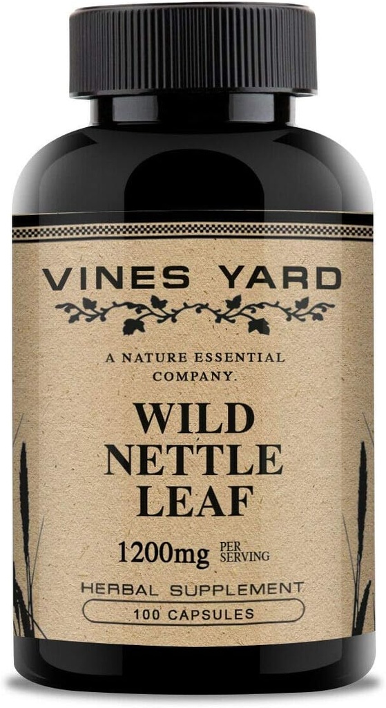Wild Nettle Leaf Kapsułki 124; Wspomaga zdrowe równowagi płynów & Trakt moczowy problemy 124; 100% Naturalny suplement ziołowy 1200mg 124; 100 Pack