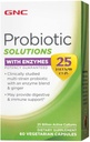 GNC Probiotic Solutions with Enzymes, Zapewnia wsparcie pokarmowe i immunologiczne, 25 Miliard CFU, 60 Kapsułki wegetariańskie, 60 Służenia