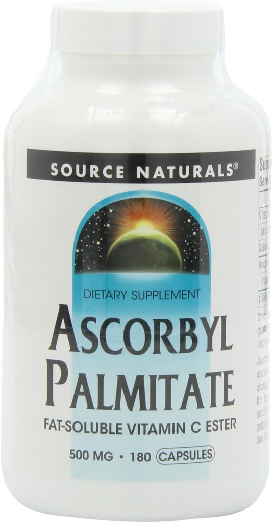 Źródło Naturals Ascorbyl Palmitate 500 mg, 180 kapsułek (opakowanie po 2)