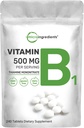 Micro Składniki Witamina B1 500mg Na Podawanie, 240 Tabletki do stosowania 124; Witamina B1 Suplement tiaminy, Esential B Witaminy do 124; Wspomaga Metabolizm i Zdrowy system nerwowy