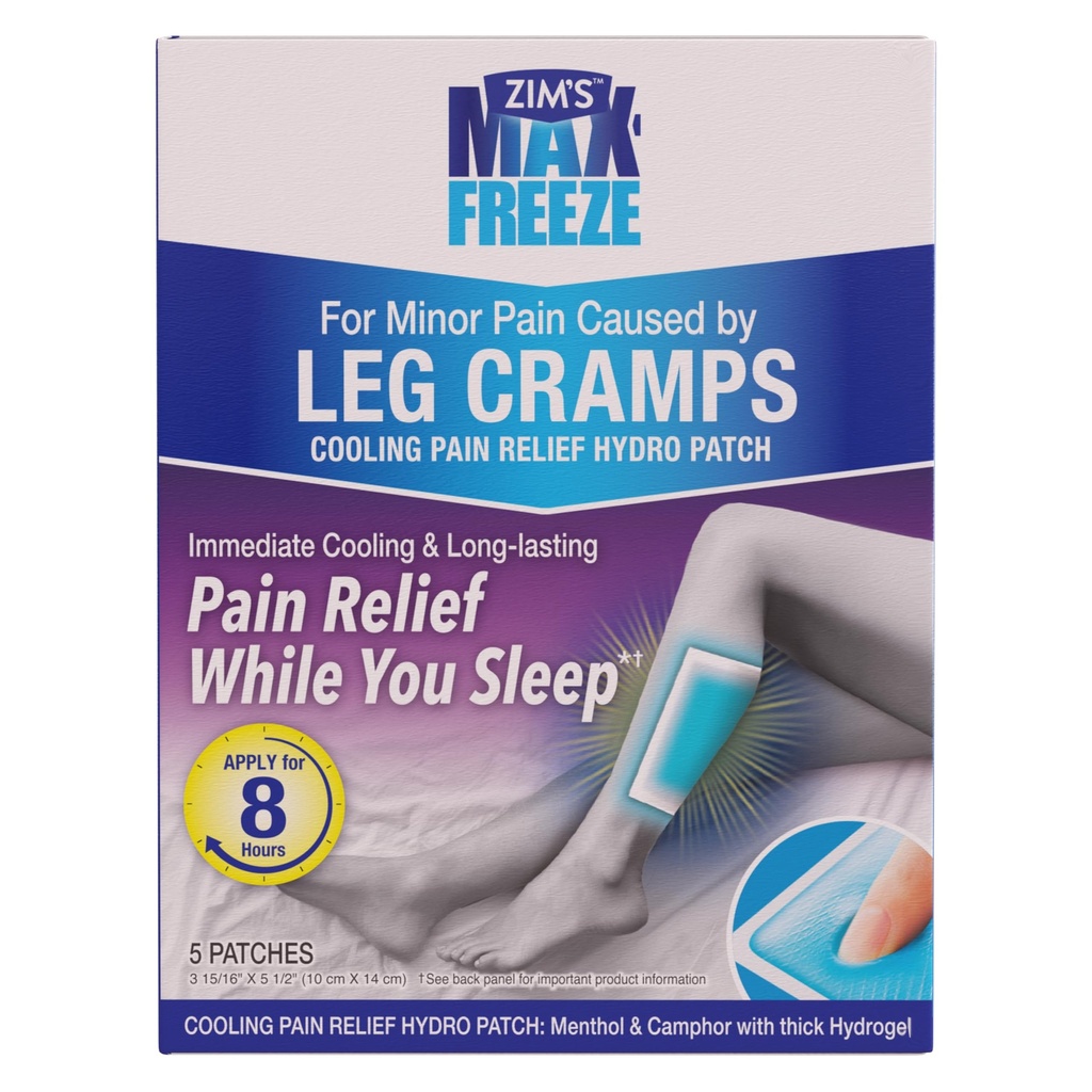 Zims Max Freeze Leg Cramp Patch, 5 Count