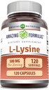 Amazing Supples L- Lysine 500 mg Capsules Amino Acid Supplement Amend124; Non-GMO Amend124; Gluten Free Amend124; Made in USA (120 Count)