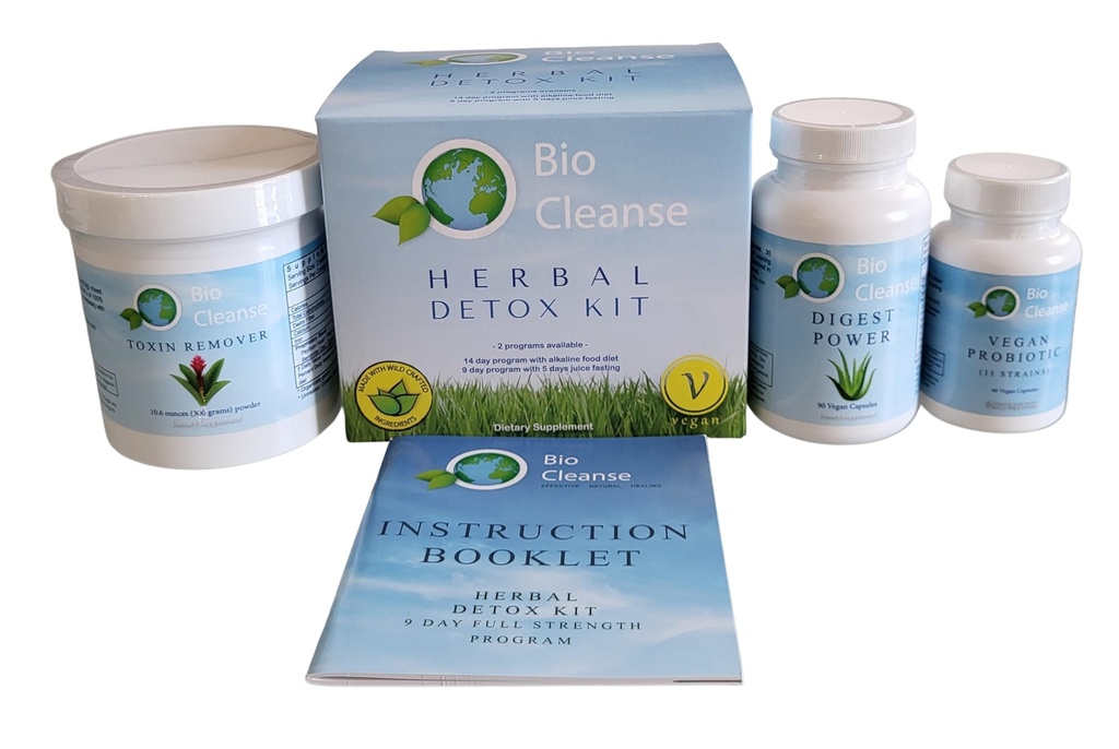 Bio Cleanse Detox Kit, obejmuje Probiotic Formula, Digest Power i Bentonite Psyllium, Colon Care, Zdrowa Eliminacja i Gut Zdrowie