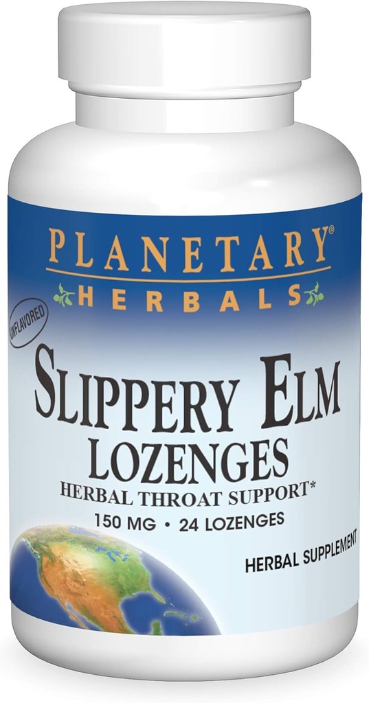 Ziemniaki Planetarne Slippery Elm Lozenges, Herbal Throat Support, 24 Lozenge