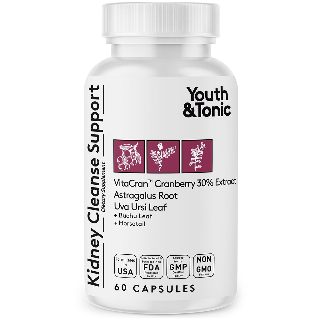 Młodzież & Tonic Nerka Cleanse Detox dla pozostałości odpadów metabolicznych & Nadmiar wody ciała do moczu Trakt & Bladder Health 60 Kapsułki