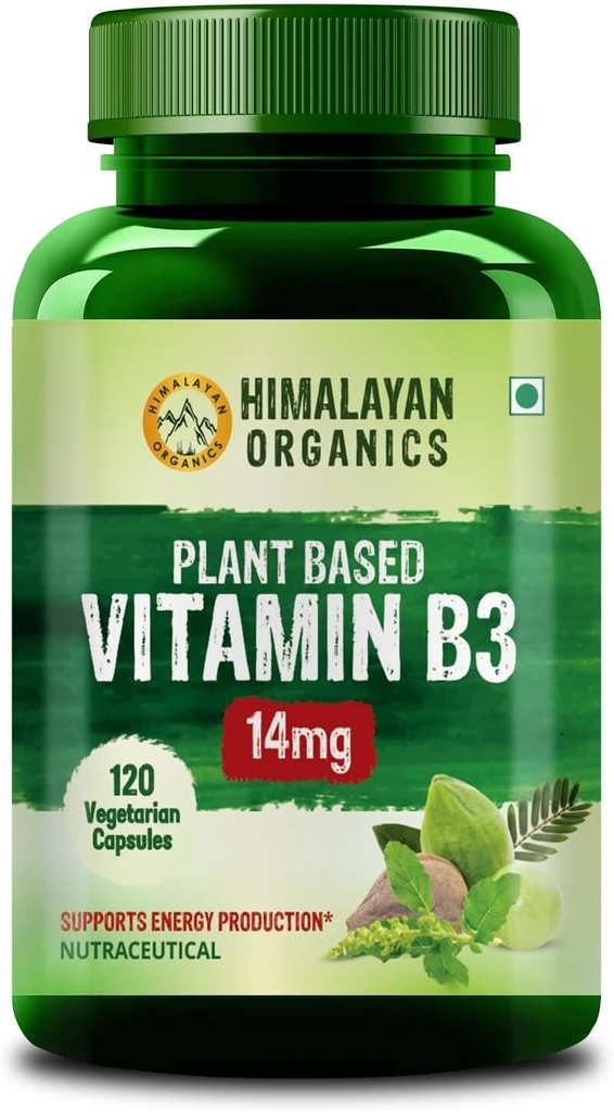 Generic Plant- Based Witamina B3 Bilans 124; Wspomaga zdrową skórę i serce 120 Kapsułki