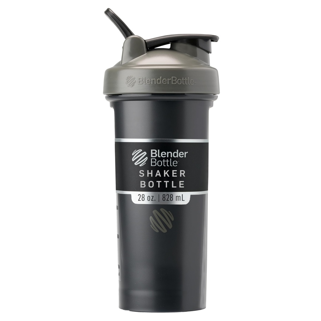 Butelka BlenderBottle Classic V2 Shaker Butelka Perfect for Protein Shakes and Pre Workout, 28- unce, Grey / Black, Black Shadow