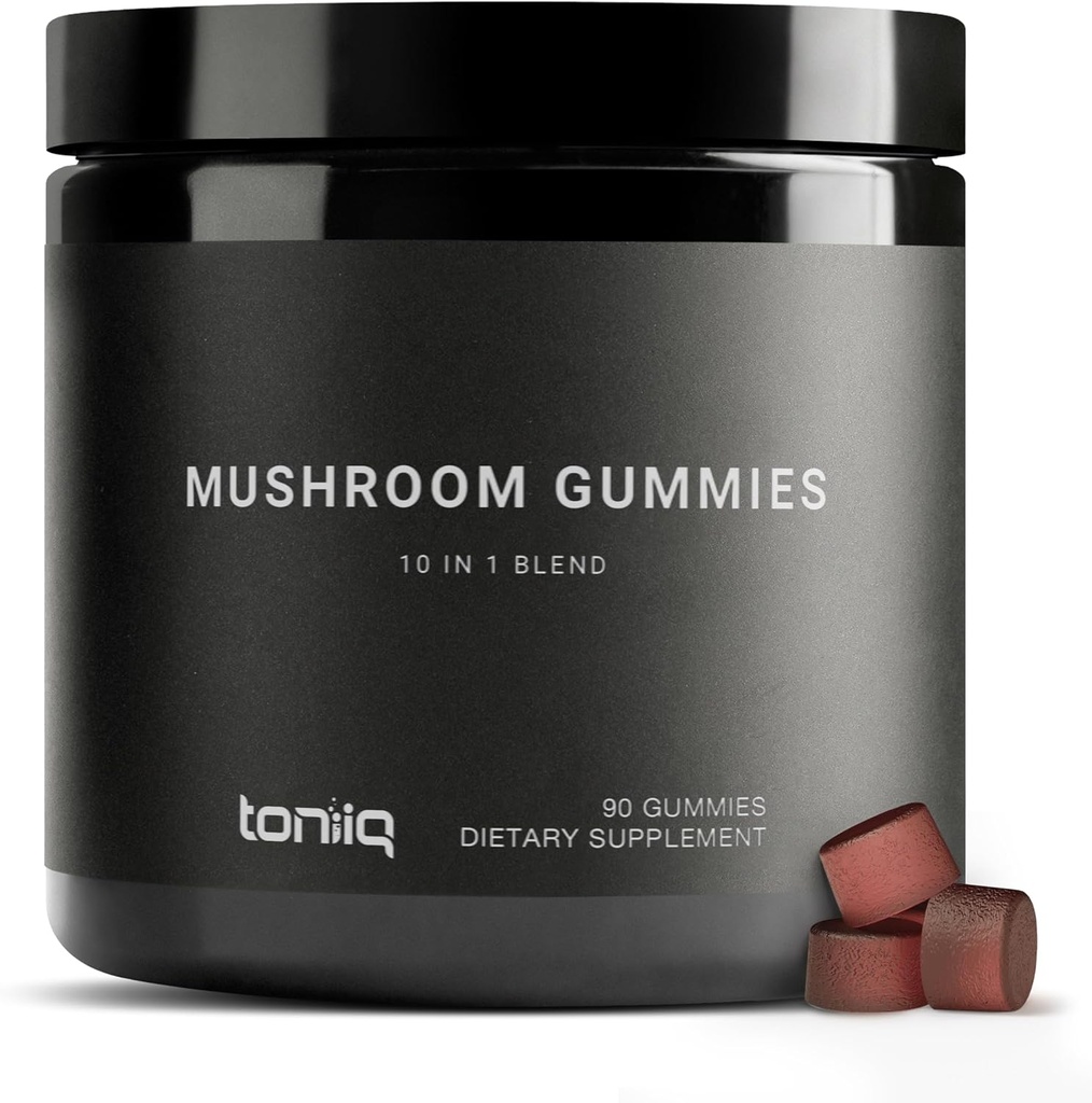 Mushroom Gummies - Ultra High Potency 10: 1 Ekstrakt z grzywą Lwa, Chaga & Reishi - Potężny 10- Mushroom Blend - Third- Party Lab Tested - 90 Gummies