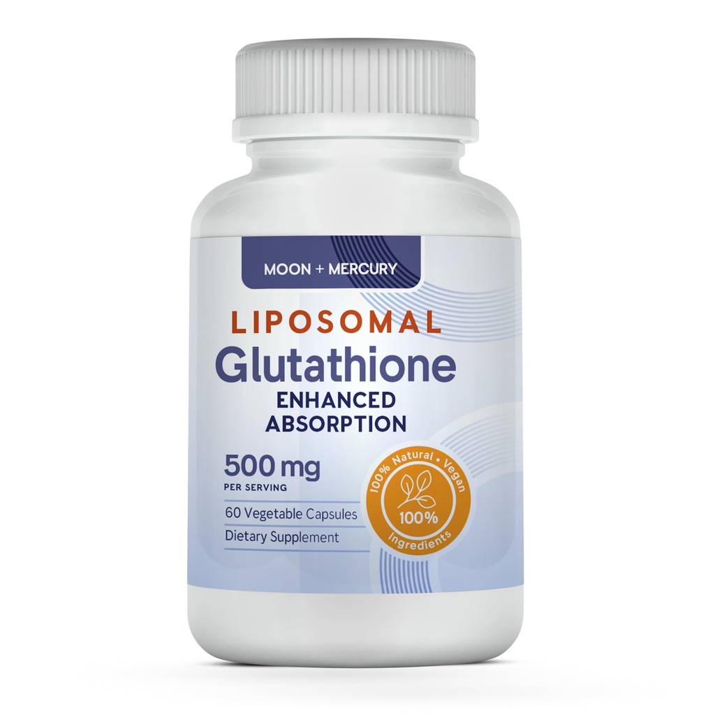 Liposomal Glutathione Non-GMO, Gluten Free 500mg Supplement - Może zapewnić wsparcie immunologiczne, Detox wątroby, Zdrowie mózgu i zdrowia serca - 60 Glutathione kapsułki