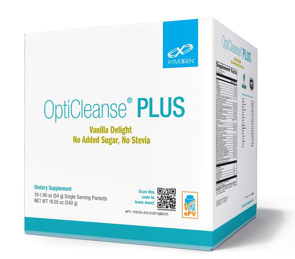 XYMOGEN OptiCleanse Plus - Vegan Protein Shake with vitamins, Minerals & Amino Acids to Support Detox - Energy, Liver Detox + Healthy Hormon Metabolic Support - Vanilla Delight (10 pakietów)