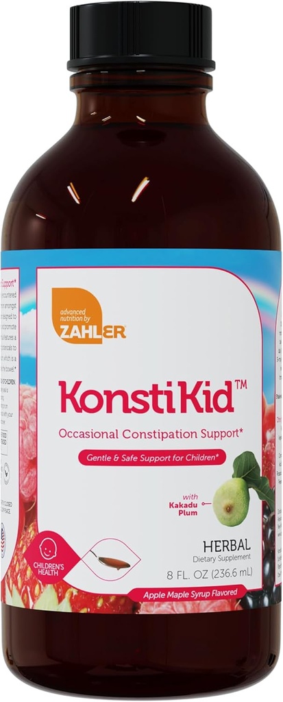 Zahler KonstiKid, Dzieci Zaparcia Supplement Supplement, LiquidConvastions Ease, Wsparcie Regularności i zdrowia, 8OZ